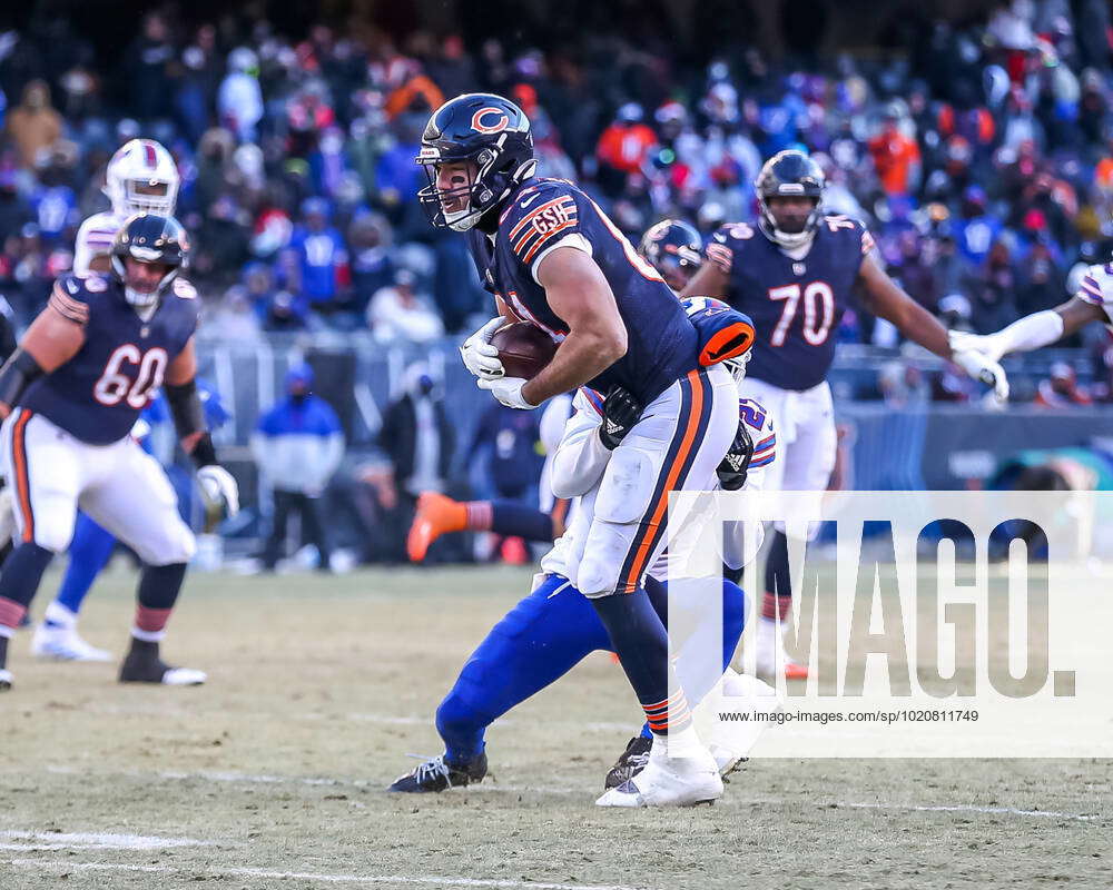 Chicago Bears tight end Ryan Griffin (84) celebrates after making a  touchdown against the Cleveland Browns during the first half of an NFL  preseason football game, Saturday, Aug. 27, 2022, in Cleveland. (