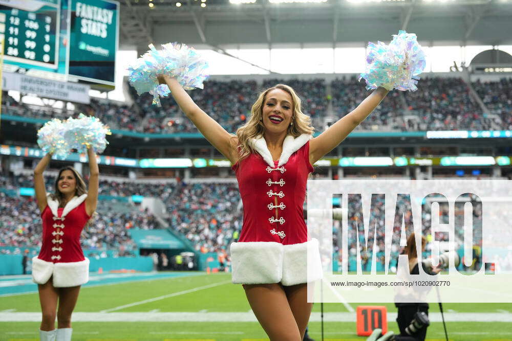 MIAMI GARDENS, FL - DECEMBER 25: a Miami Dolphins cheerleader