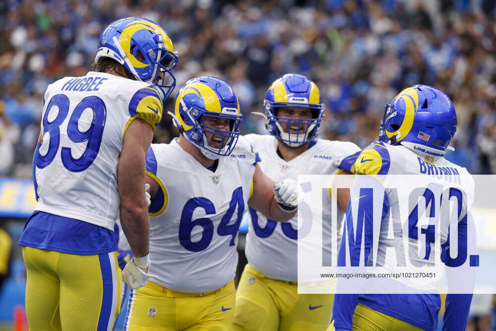 Inglewood, California, USA. 01st Jan, 2023. Los Angeles Rams running back  Malcolm Brown (41) celebrates after scoring a touchdown during the NFL  football game between the Los Angeles Rams and the Los