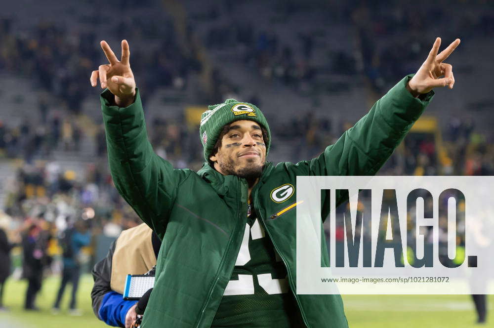 Green Bay Packers cornerback Jaire Alexander (23) walks off the