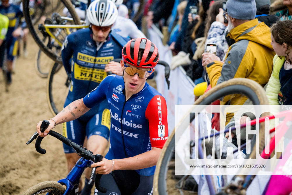 Belgian Thibau Nys pictured in action during the men s elite race at ...