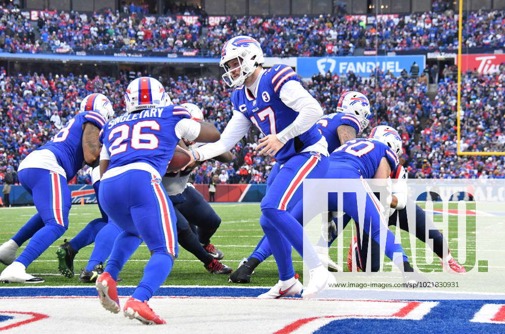 NFL, American Football Herren, USA New England Patriots at Buffalo Bills Jan  8, 2023; Orchard Park