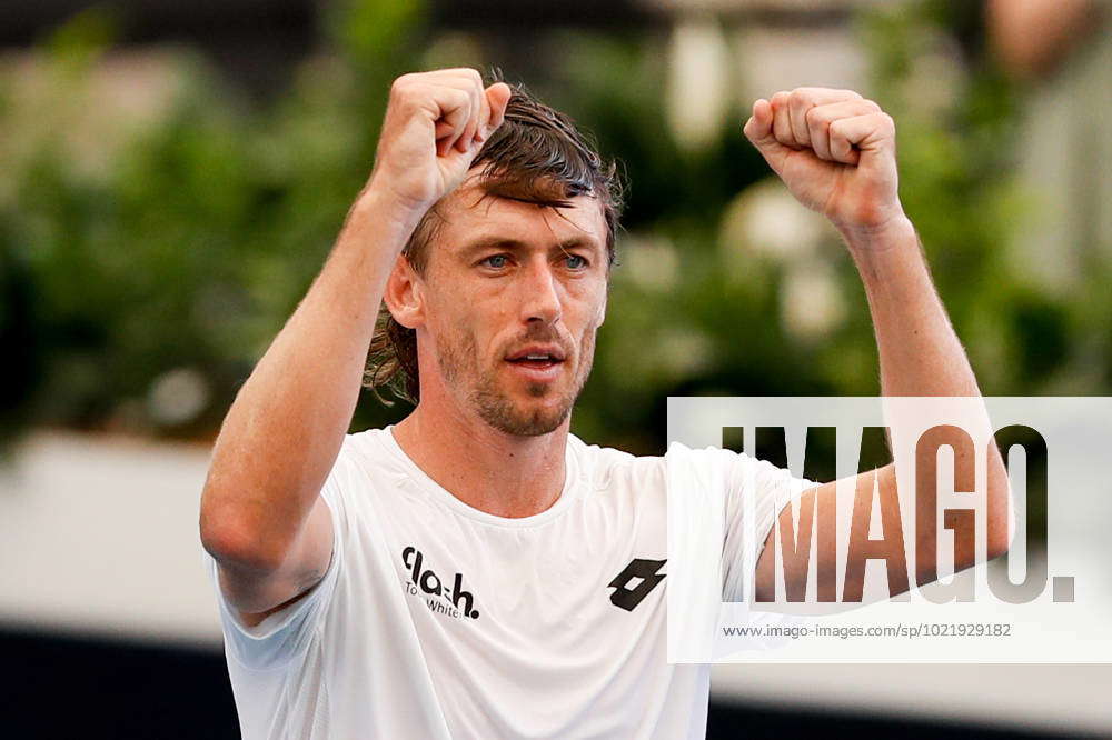 TENNIS ADELAIDE INTERNATIONAL, John Millman of Australia celebrates