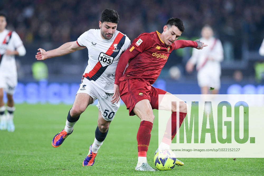 AS Roma v Genoa CFC Coppa Italia Guven Yalcin of Genoa CFC and Roger