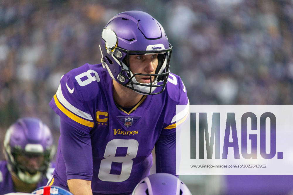 MINNEAPOLIS, MN - JANUARY 15: Minnesota Vikings quarterback Kirk Cousins  (8) looks on before a play