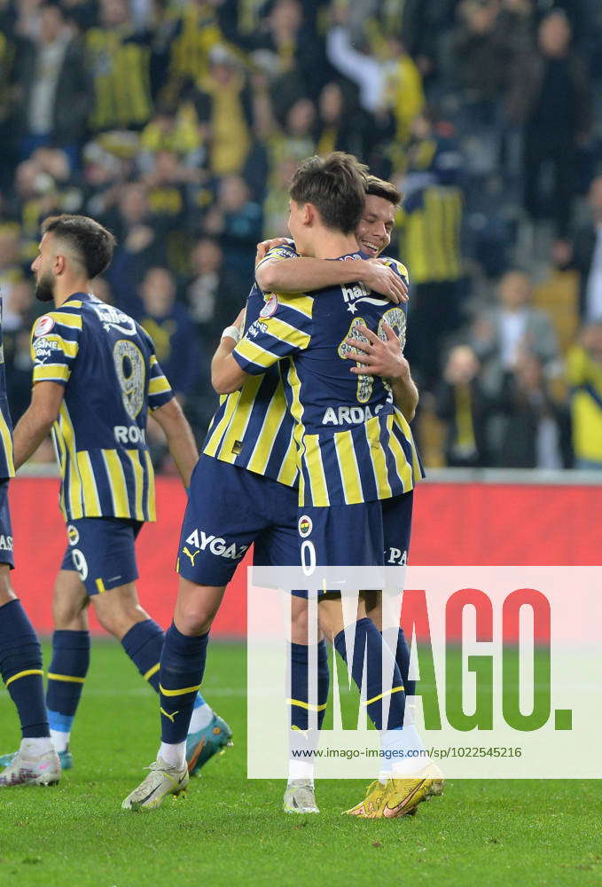 Fenerbahce players celebrates for their team s first goal during the ...