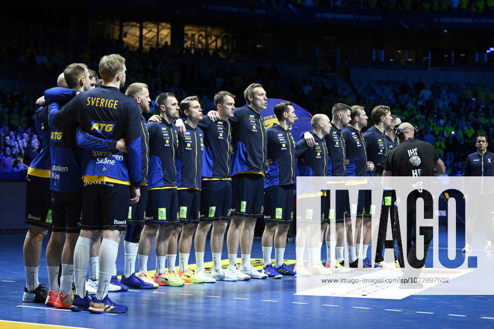 STOCKHOLM 20230125 Det svenska handbollslandslaget inför onsdagens