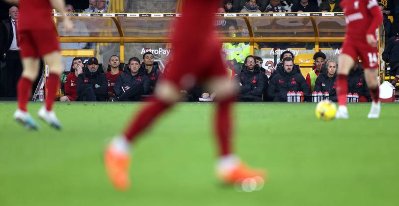 Wolverhampton Bench Wolves gegen Liverpool 4. Februar 2023, Wolverhampton Premier League ...