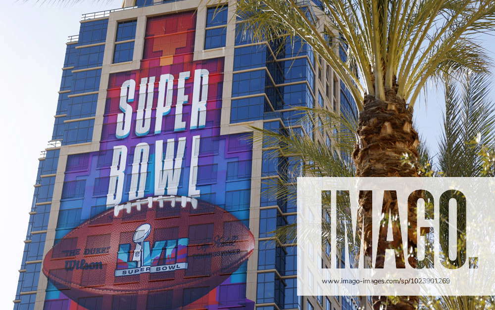 the-super-bowl-lvii-roman-numerals-are-posted-on-buildings-in-phoenix