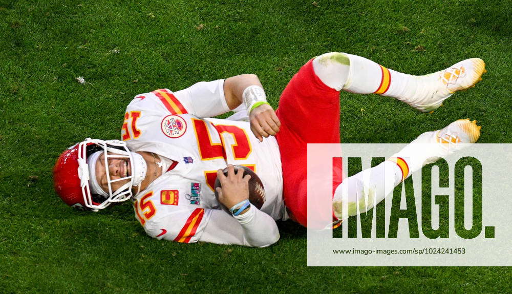 Kansas City Chiefs Quarterback Patrick Mahomes (15) Collapses To The ...