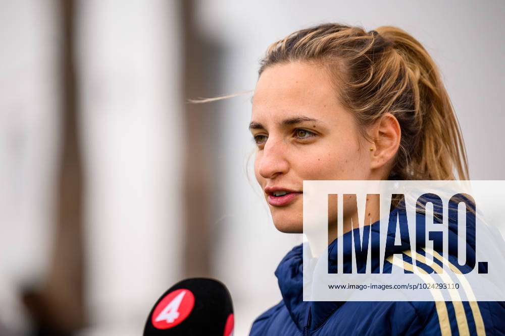 230215 Nathalie Björn Of The Swedish Women S National Football Team Is Interviewed By The Media Aft