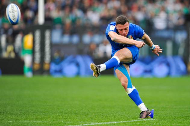 Italy v Ireland - Guinness Six Nations Paolo Garbisi kicks the ball ...