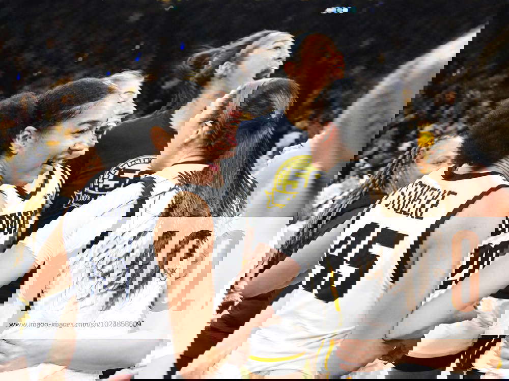 IOWA CITY, IA - FEBRUARY 26: Iowa women celebrate after a last-second ...