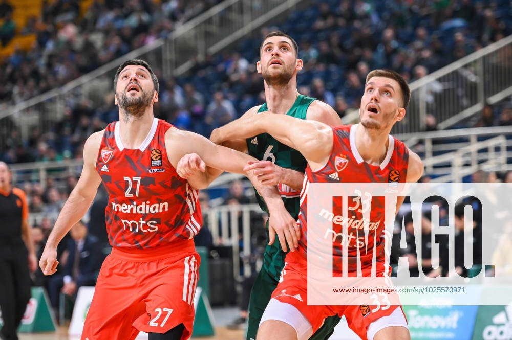 27 STEFAN MARKOVIC and 33 FILIP PETRUSEV of Crvena Zvezda Meridianbet ...