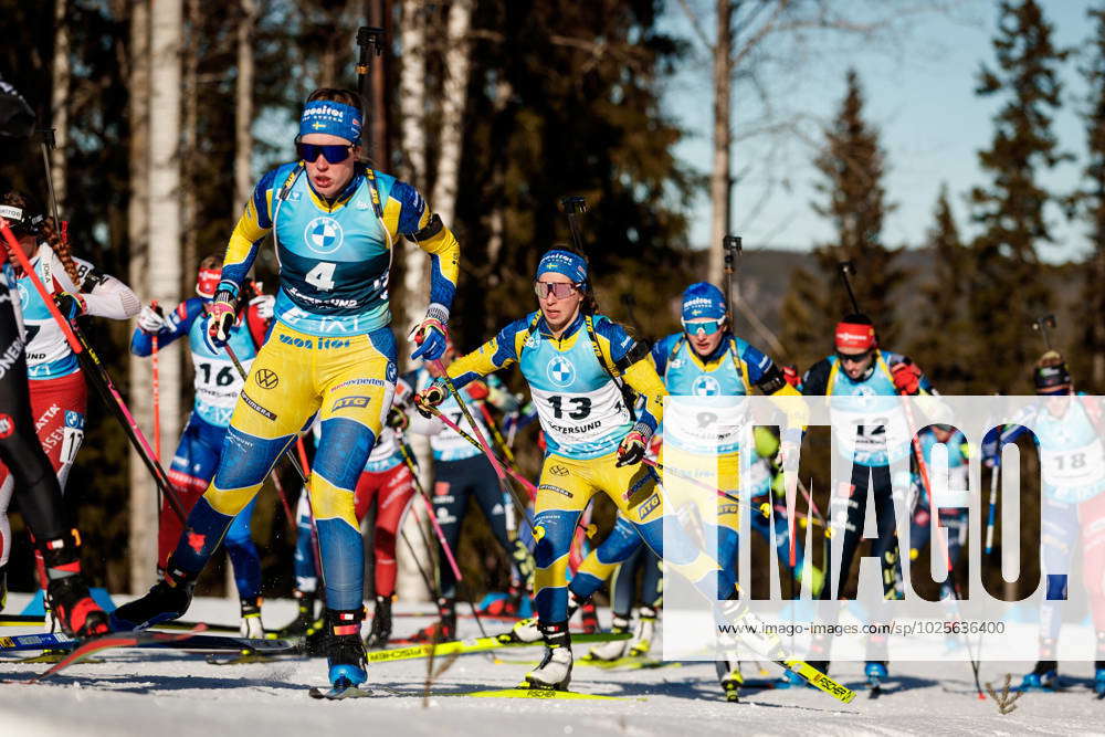 230312 Anna Magnusson of Sweden competes in the womens mass start ...