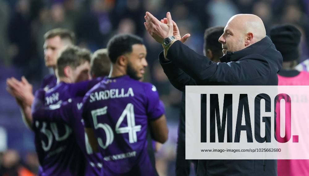 Anderlecht's head coach Brian Riemer celebrates during a soccer