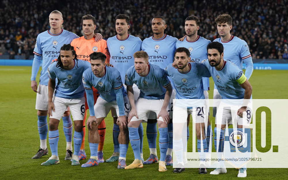 Manchester, England, 14th March 2023. Manchester City team group ...