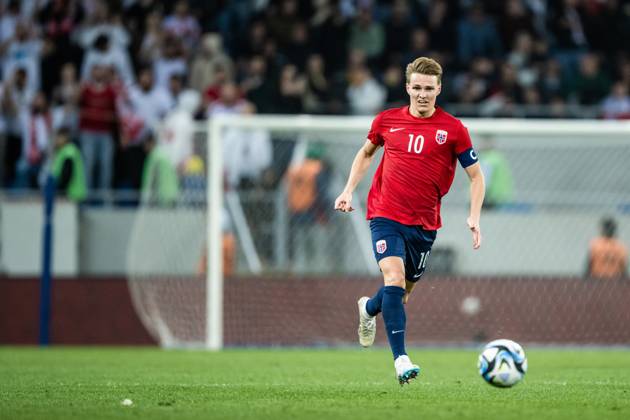 230614 Martin odegaard of the Norwegian national soccer team during a ...