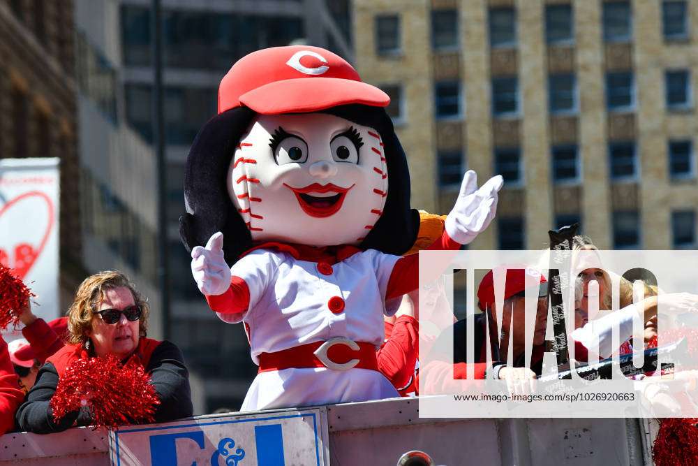 Cincinnati Reds Opening Day Parade Reds mascot, Rosie Red, is seen