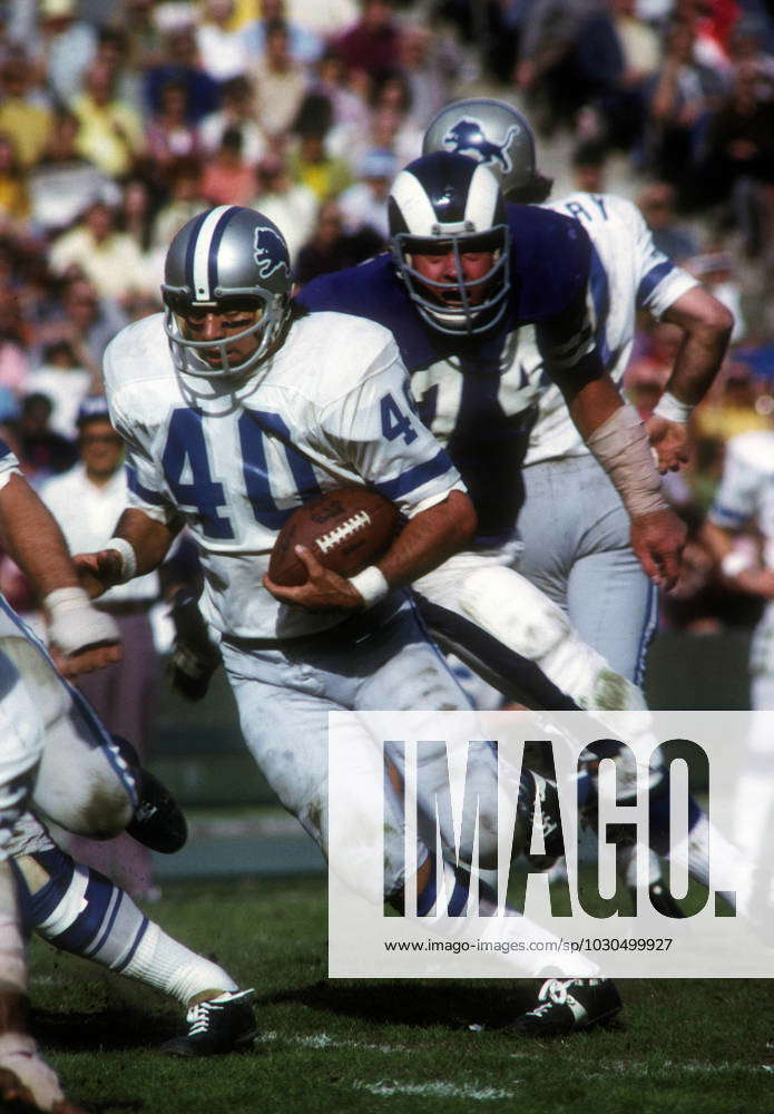 Defensive Tackle Merlin Olsen of the Los Angeles Rams in action