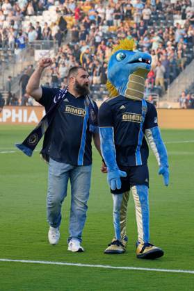 CHESTER, PA - MAY 31: Philadelphia Union mascot Phang escorts