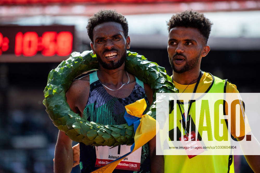 230603 Ethiopias Ashenafi Moges celebrates after winning the