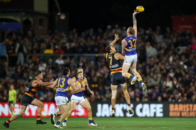 AFL CROWS EAGLES, Riley Thilthorpe of the Crows during the AFL Round 13 ...