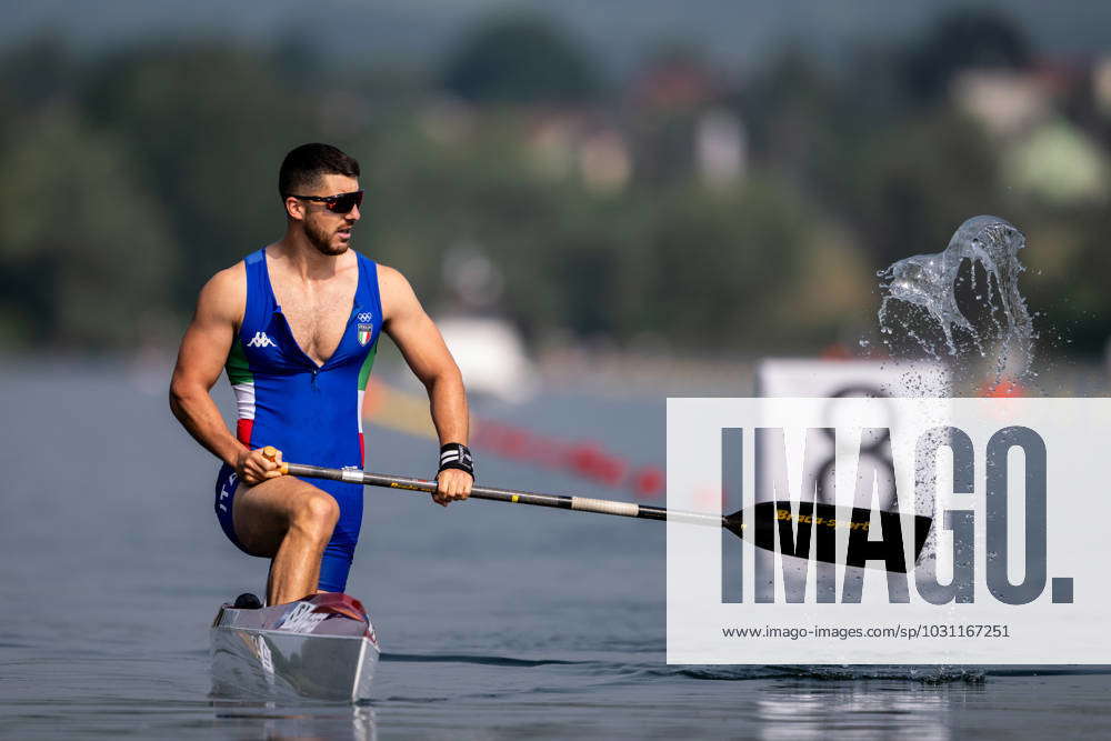 230622 Mattia Alfonsi of Italy after competing in the mens canoe