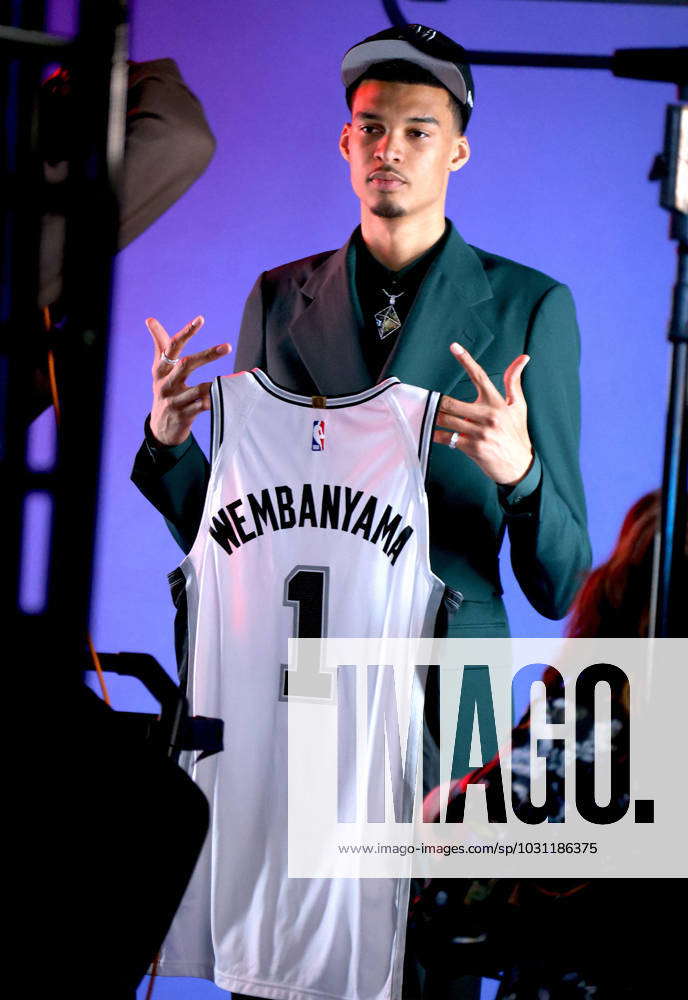 New York City, United States. 22nd June, 2023. French basketball player Victor  Wembanyama drafted number one by the San Antonio Spurs during the NBA Draft  at The Barclays Center in Brooklyn, New