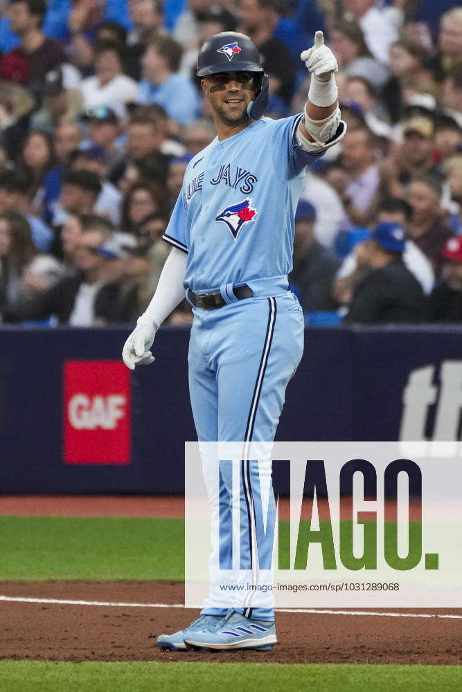 Whit Merrifield of the Toronto Blue Jays poses for a photo with