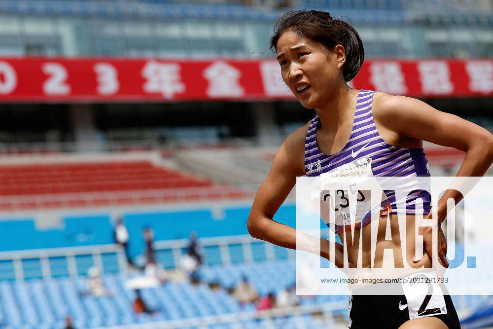 230628) -- SHENYANG, June 28, 2023 -- Zhang Xinyan of Gansu reacts