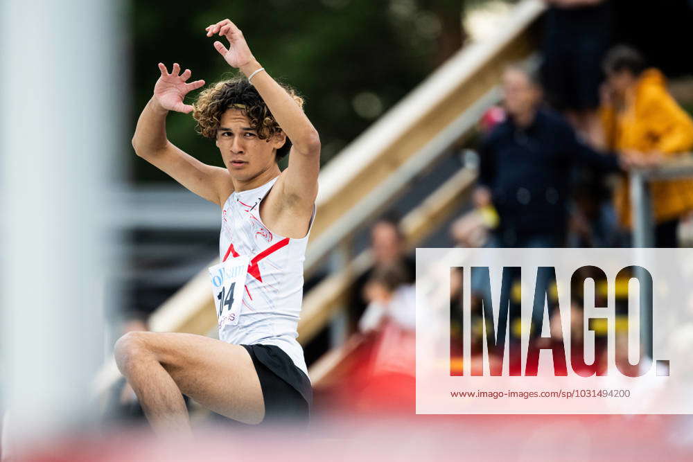 230705 Melwin Lycke Holm, Kils AIK, competes in the mens high jump