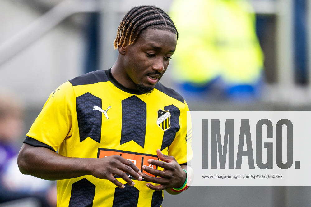 230726 Ibrahim Sadiq of BK Häcken looks dejected during the UEFA