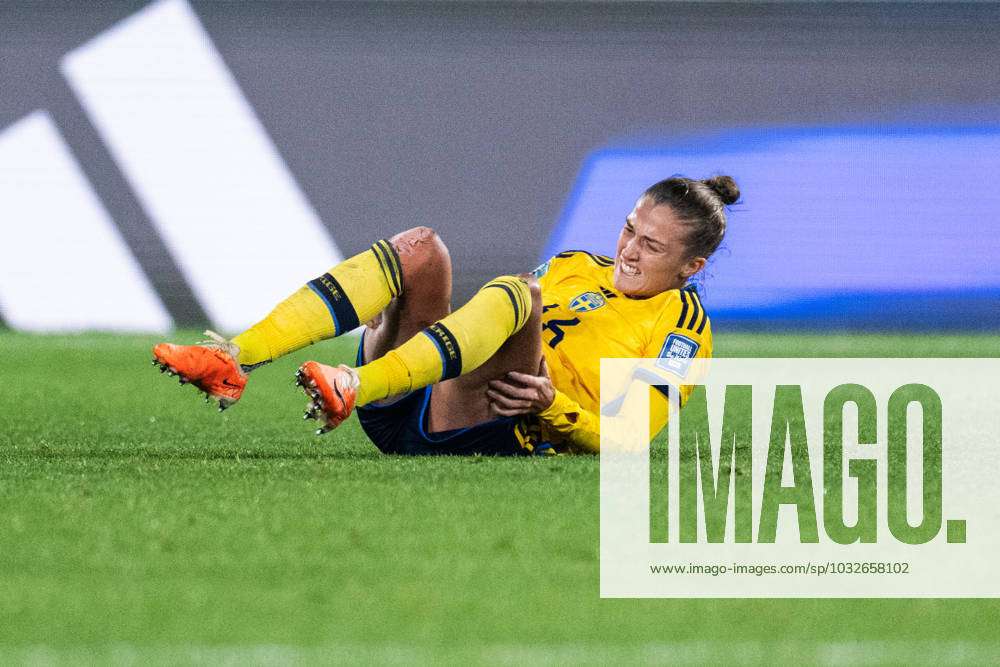 230729 Filippa Angeldahl of Sweden in pain during the FIFA Women s