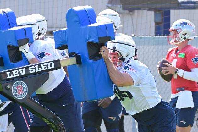 Foxbrough Training Kit ; Foxborough, MA, USA; New England Patriots linebacker Jack Gibbens ...