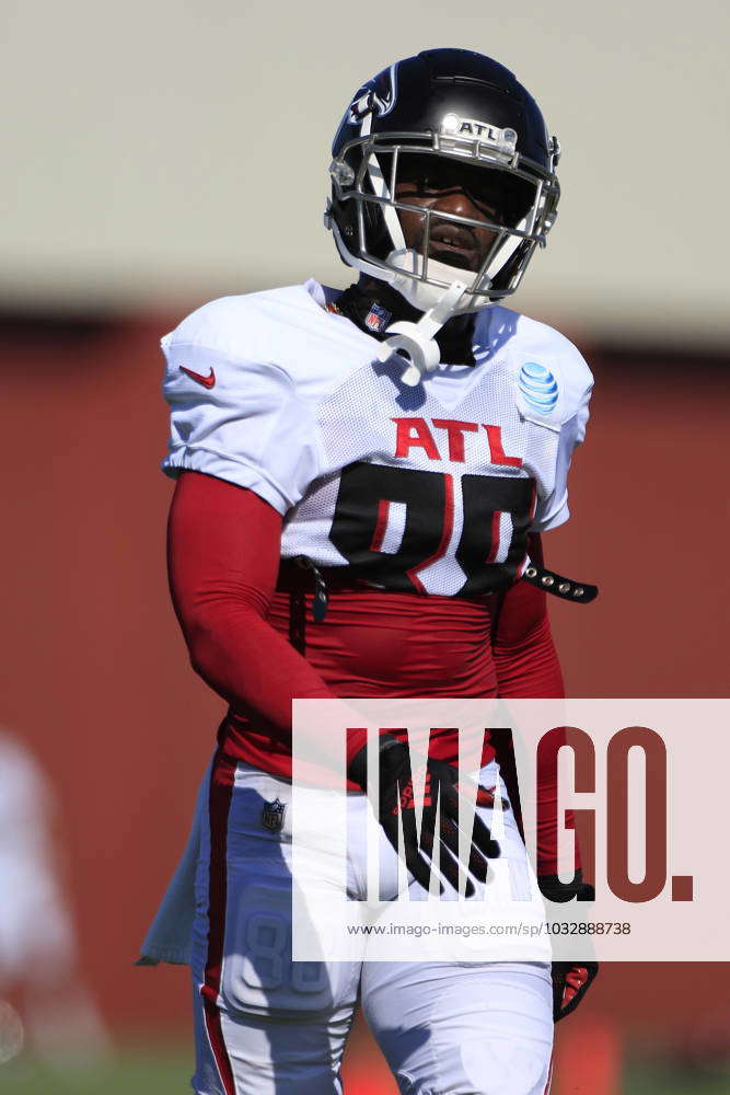 Atlanta Falcons wide receiver Frank Darby (88) works during the