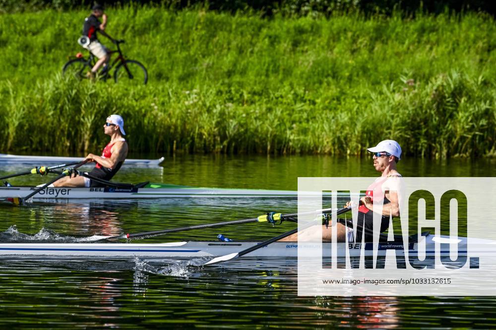 Belgian Shark rower Tim Brys pictured in action during a training ...