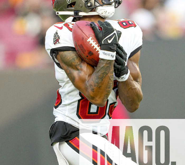 TAMPA, FL - AUGUST 11: Tampa Bay Buccaneers wide receiver Deven Thompkins  (83) catches the punt retu