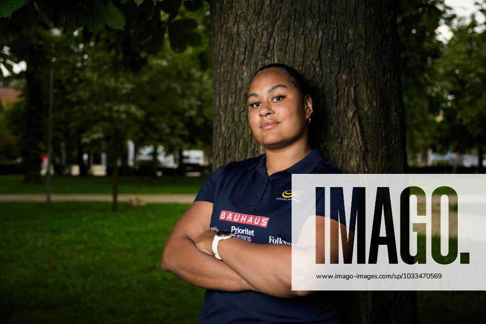 230818 Vanessa Kamga of the Swedish national athletics team poses