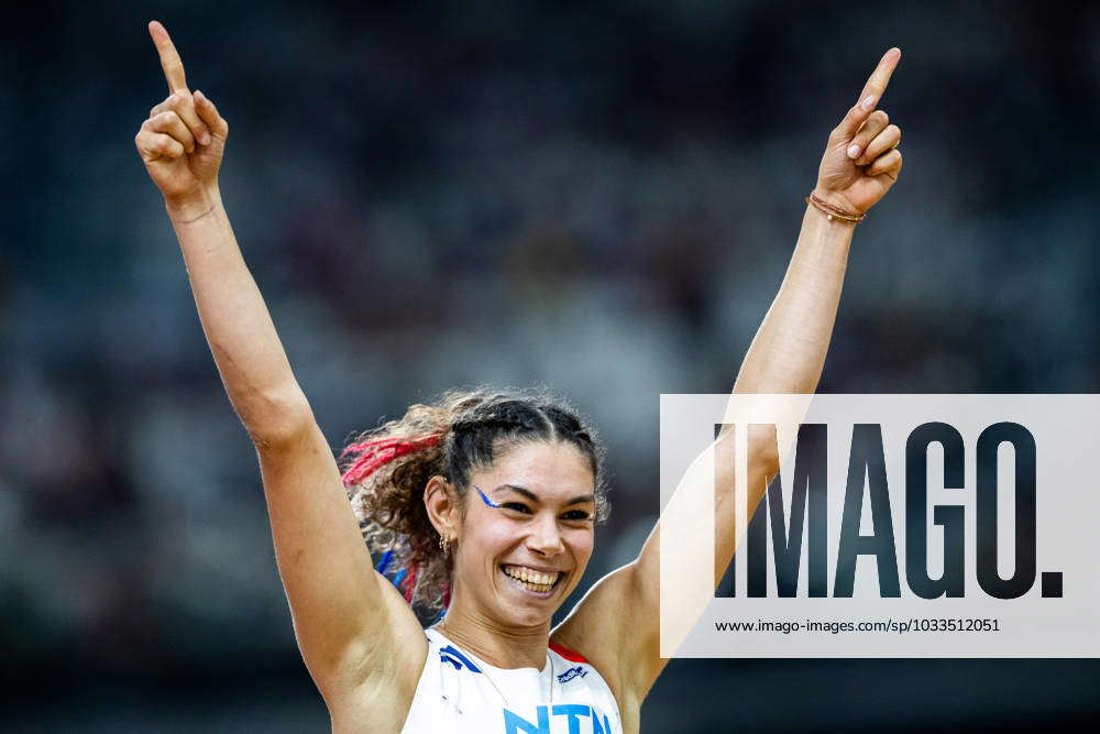 Lazraq Auriana Lazraq Khlass of France celebrates after competing in women?s ...