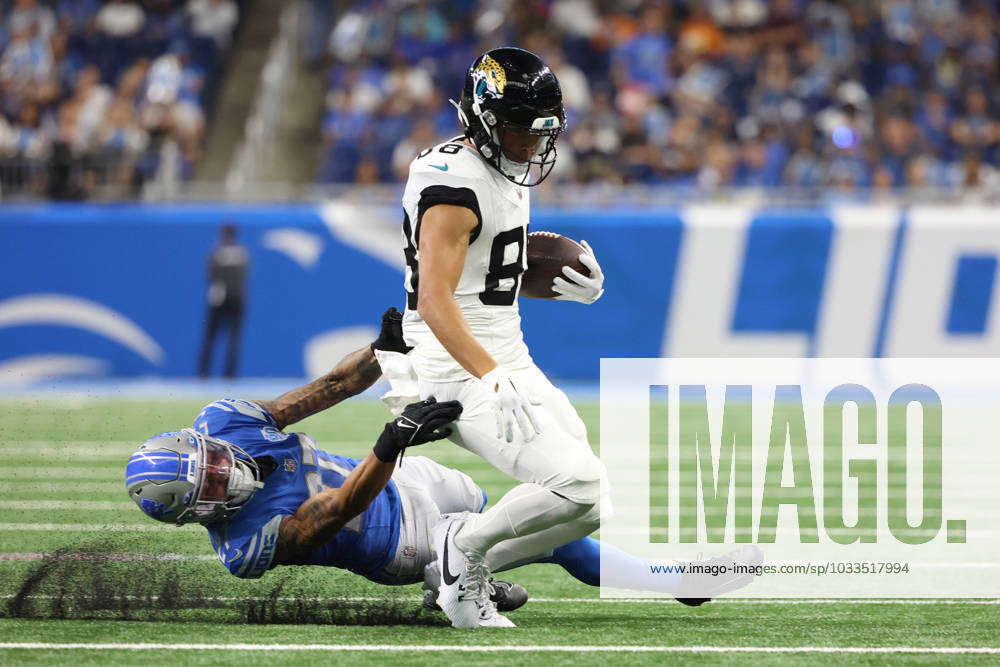 Jacksonville Jaguars wide receiver Oliver Martin (88) plays against the Detroit  Lions during an preseason NFL football game in Detroit, Saturday, Aug. 19,  2023. (AP Photo/Paul Sancya Stock Photo - Alamy