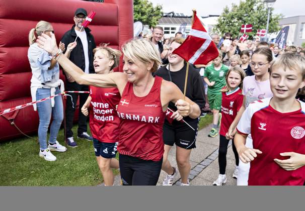 Stine Rex after running around Soeparken in Aabybro, Denmark, Sunday ...