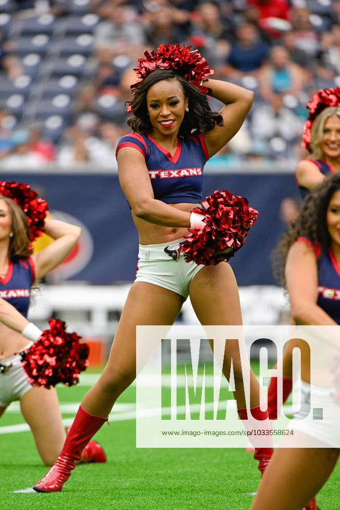 HOUSTON, TX - AUGUST 19: Texans cheerleaders rev up the crowd during the  football game between the