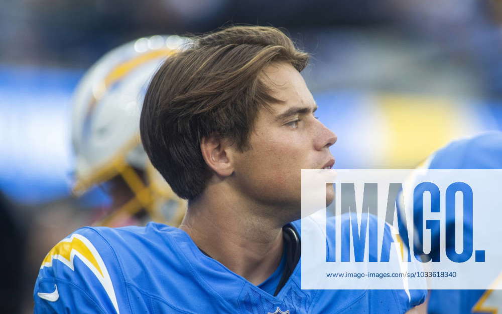 INGLEWOOD, CA - AUGUST 20: Los Angeles Chargers kicker Cameron Dicker (11)  in the first half of