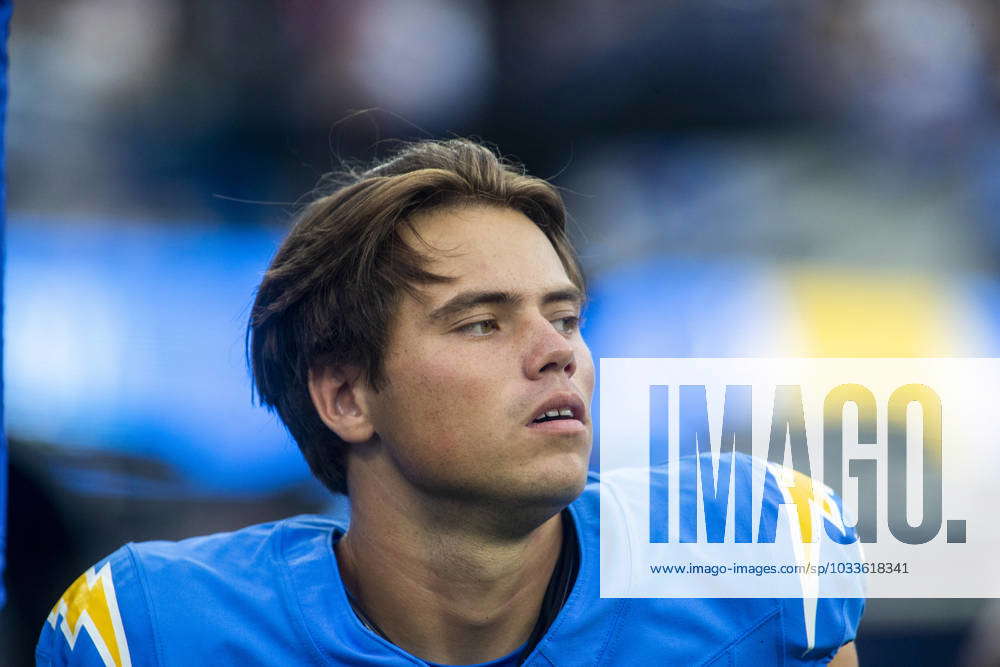 INGLEWOOD, CA - AUGUST 20: Los Angeles Chargers kicker Cameron Dicker (11)  in the first half of