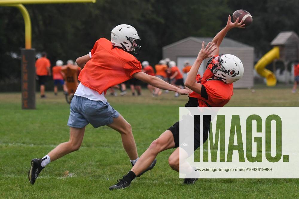 Syndication Argus Leader Lennox football player tries to catch the