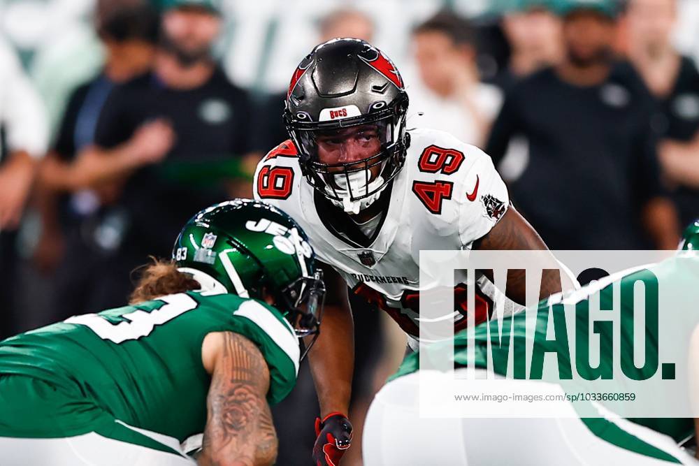 Tampa Bay Buccaneers linebacker Cam Gill (49) runs during an NFL football  game against the Tampa Bay Buccaneers, Sunday, Jan. 2, 2022, in East  Rutherford, N.J. (AP Photo/Adam Hunger Stock Photo - Alamy