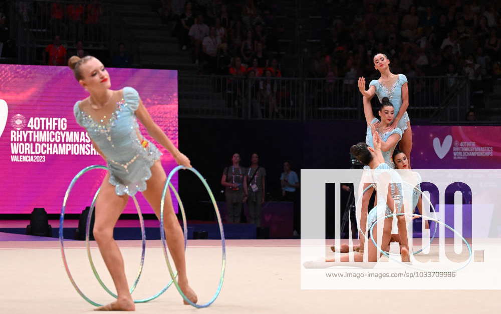 Gymnastics - Rhythmic Gymnastic - World Championships - Groups Spain 5  Hoops during Rhythmic