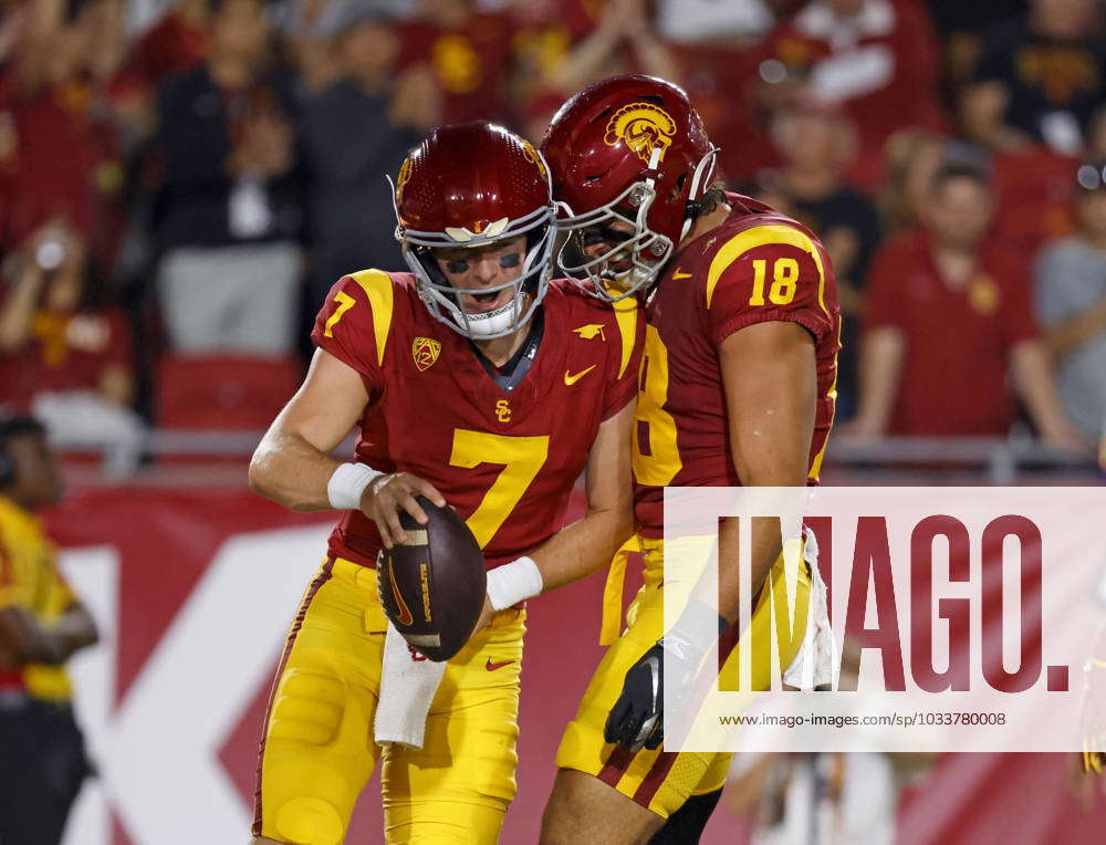 August 26, 2023 USC Trojans Quarterback Miller Moss 7 Celebrates After ...