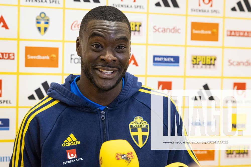 230906 Ken Sema of Sweden in the mixed zone after a training